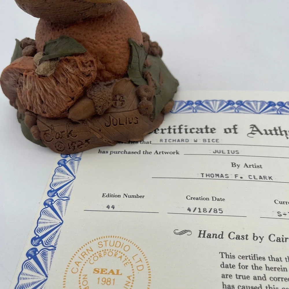 Tom Clark Cairn Studio Julius SIGNED Gnome Figurine 1985 #44 w COA & Orig Box